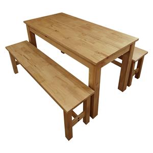 Stôl 140x70 + 2 lavice CORONA 2 vosk