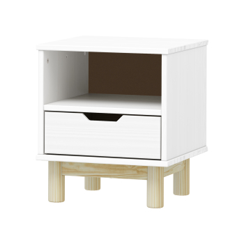 Nočný stolík 1 zásuvka BONITO 2 biely lak