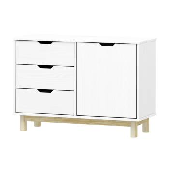 Komoda 1 dvere + 3 zásuvky BONITO 2 biely lak