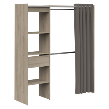 Úložný priestor/skriňa so závesom CHICAGO dub