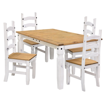 Jedálenský stôl CORONA 16110B + 4 stoličky CORONA 160204B