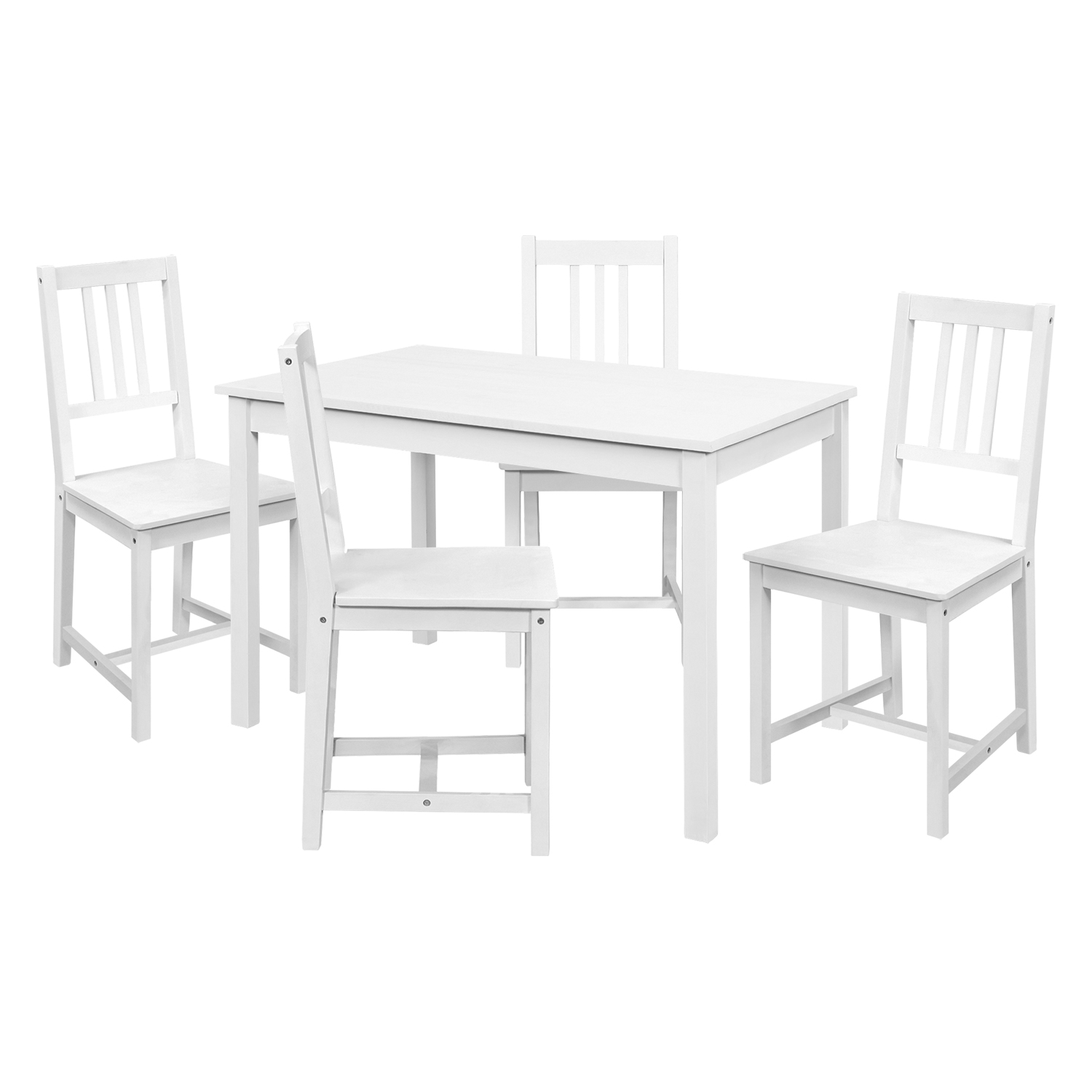 Jedálenský stôl 8848B biely lak + 4 stoličky 869B biely lak