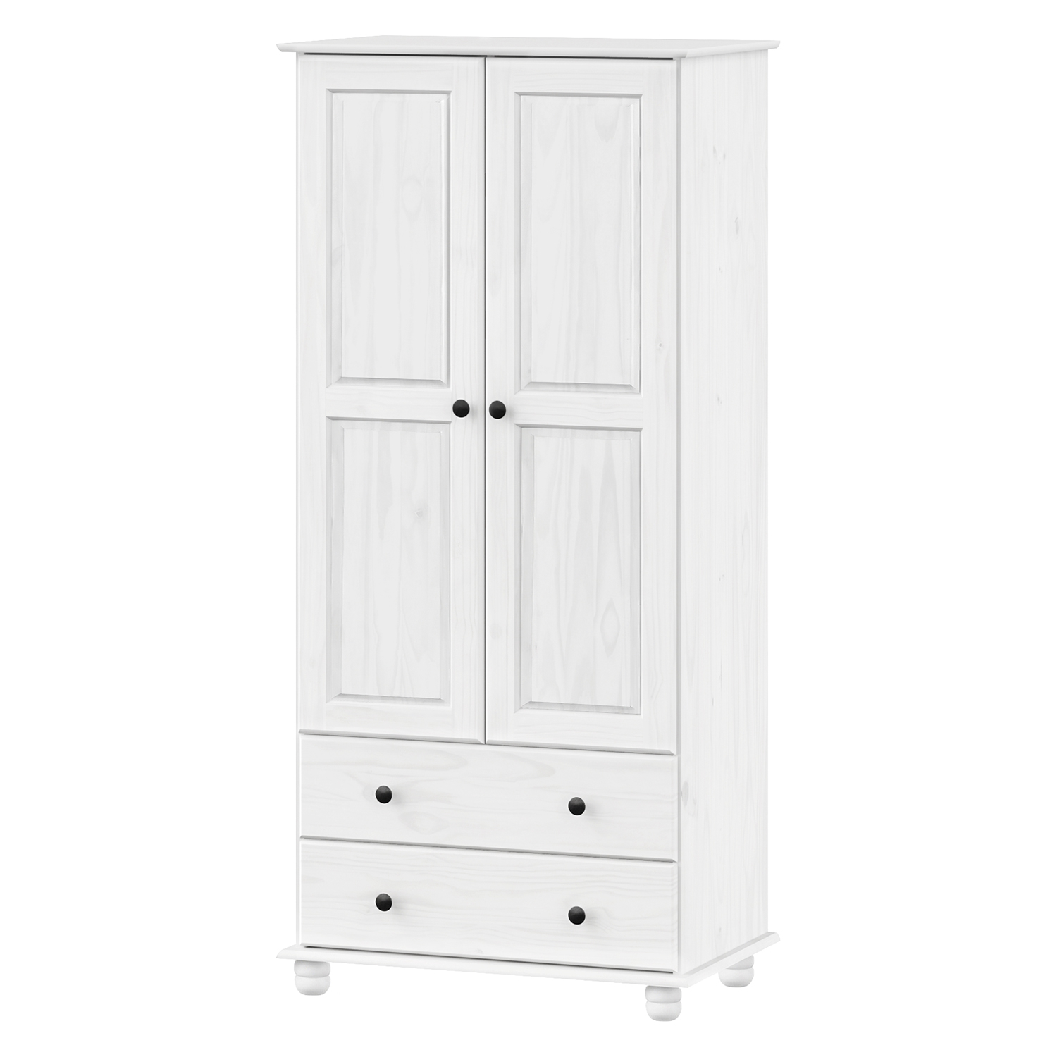 Skriňa 2-dverová 8850BK biely lak, kovové úchytky