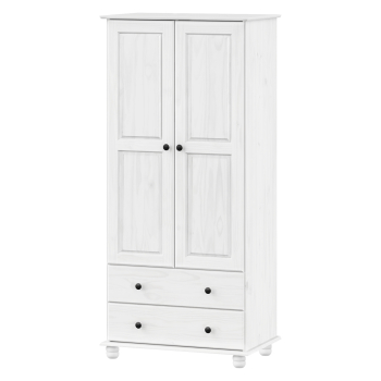 Skriňa 2-dverová 8850BK biely lak, kovové úchytky