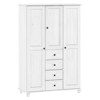 Skriňa 3-dverová 8851BK biely lak, kovové úchytky