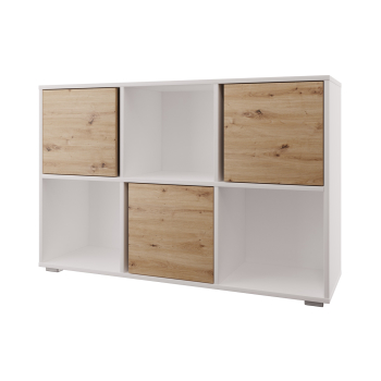Knižnica 6L STEPS biela/dub Artisan